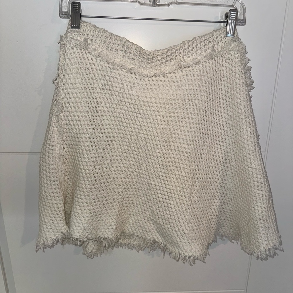 IRO Textured Cream Mini Skirt